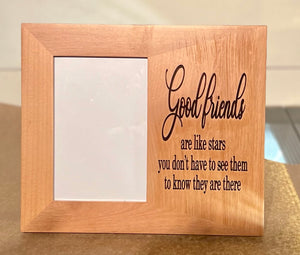 Engraved Personalized Wooden Picture Frame, Alder Wood Picture Frame