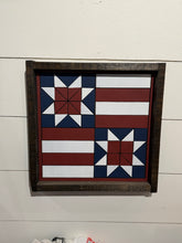 Load image into Gallery viewer, Barn Quilt Red White Blue Laser Cut Pieced READY TO SHIP