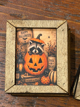 Load image into Gallery viewer, Pumpkin Racoon Shelf or Desk Sitter