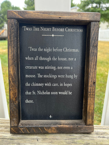 Twas The Night Before Christmas Laser Engraved