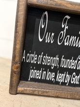 Load image into Gallery viewer, Our Family A circle of strength, founded on faith, joined in love, kept by God.