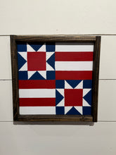 Load image into Gallery viewer, Barn Quilt Red White Blue READY TO SHIP