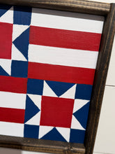 Load image into Gallery viewer, Barn Quilt Red White Blue READY TO SHIP