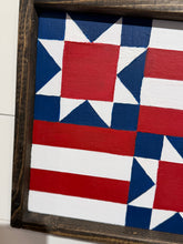 Load image into Gallery viewer, Barn Quilt Red White Blue READY TO SHIP