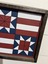 Load image into Gallery viewer, Barn Quilt Red White Blue Laser Cut Pieced READY TO SHIP