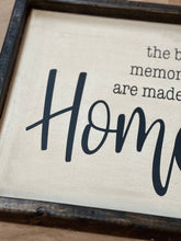 Load image into Gallery viewer, Antiqued Stained the best memories are made at home ***READY TO SHIP***