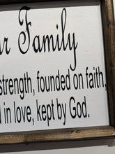 Load image into Gallery viewer, Our Family A circle of strength, founded on faith, joined in love, kept by God.