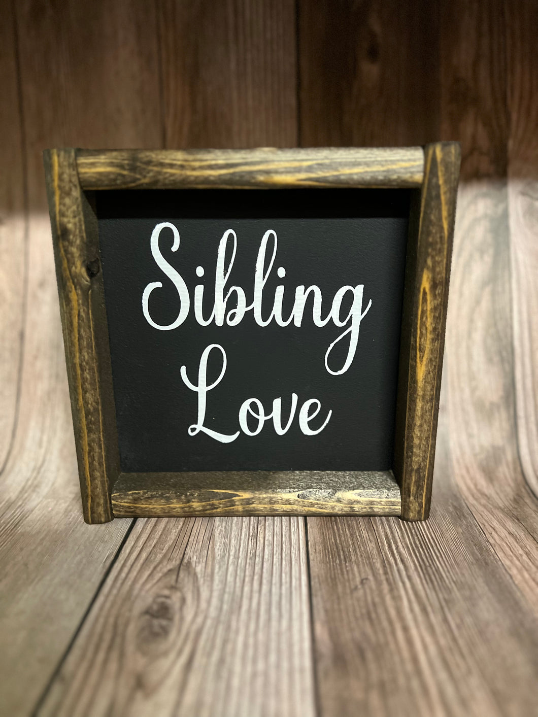 Sibling Love Framed Wood Sign