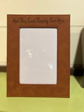 Load image into Gallery viewer, Ready to Ship Engraved Leatherette 4x6 Picture Frame (And they lived happily ever after)