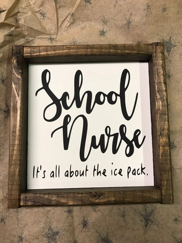 School Nurse, It's all about the ice pack
