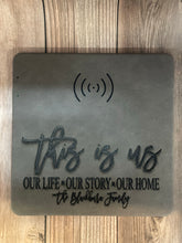 Load image into Gallery viewer, This Is Us (Custom Last Name) Engraved Leatherette Phone Charging Mat