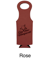 Wine (n.) A hug in a glass. Engraved Leatherette Wine Bag