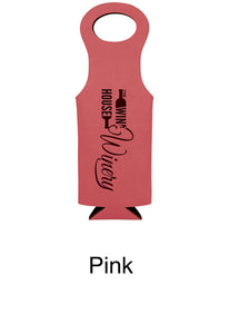Wine (n.) A hug in a glass. Engraved Leatherette Wine Bag