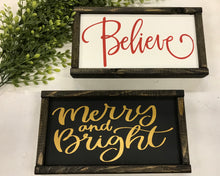 Load image into Gallery viewer, Double Sided Fall/Christmas Shelf Sitting Sign