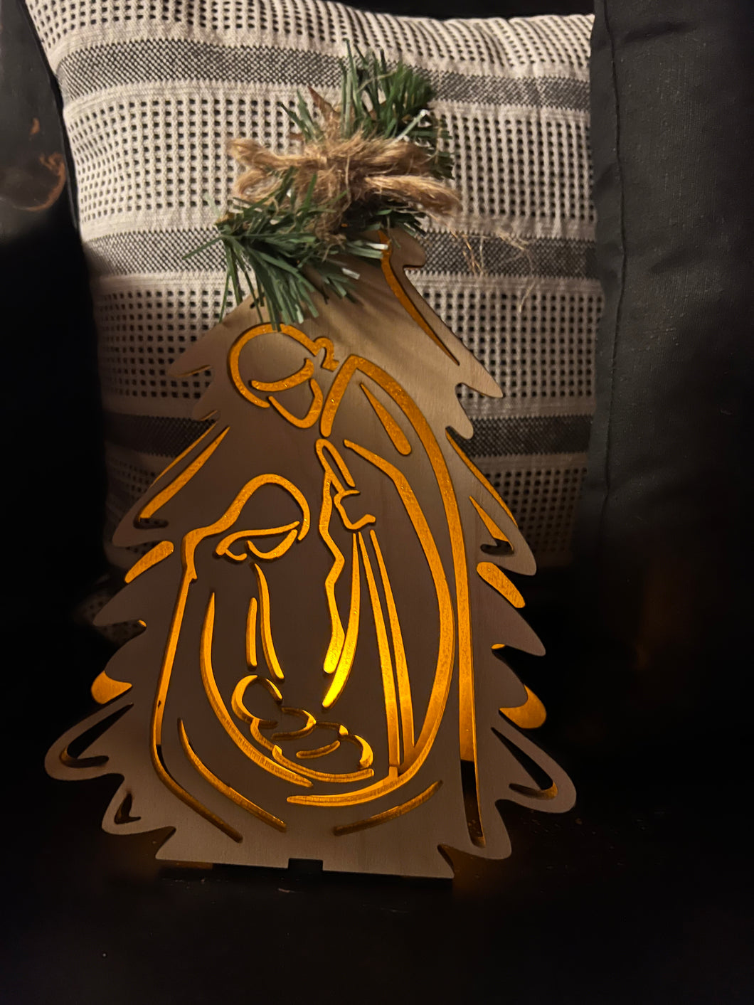 Christmas Tree with Holy Family Votive Holder