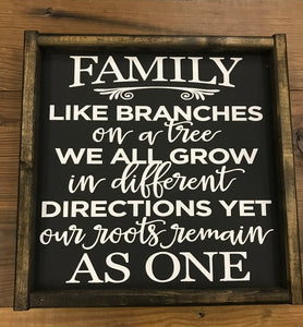 Family like branches on a tree